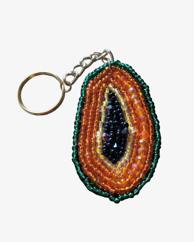 Bead embroidery bag charm/ keychain