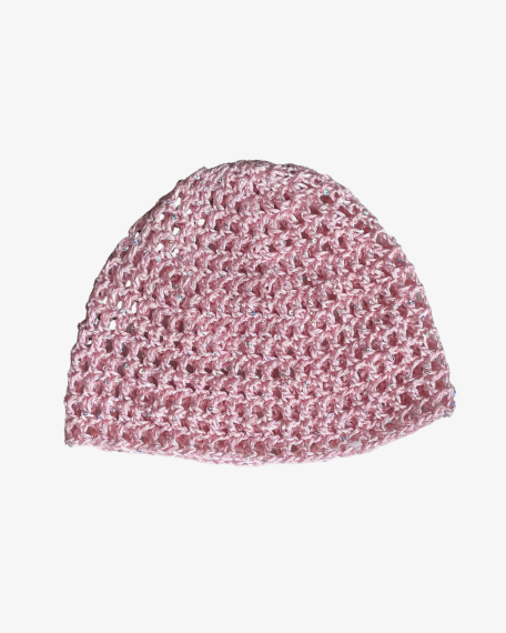 Glitter mesh beanie - Pastel pink