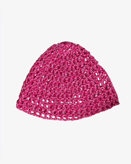 Glitter mesh beanie - Hot pink