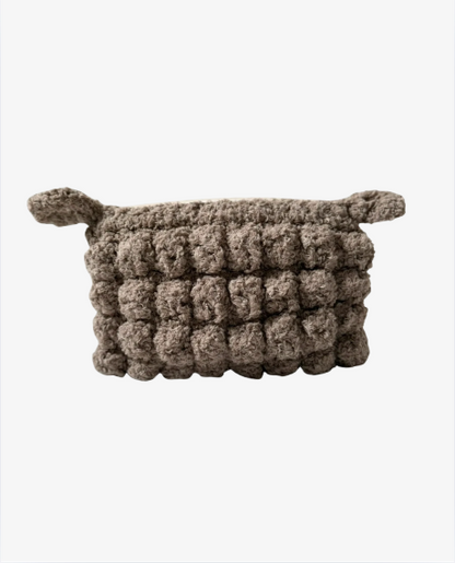 Hæklet boblet toilettaske - mellem størrelse (Limited edition)