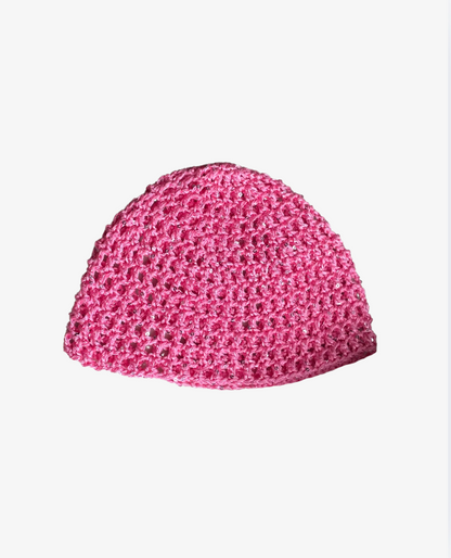 Glitter mesh beanie - Pink