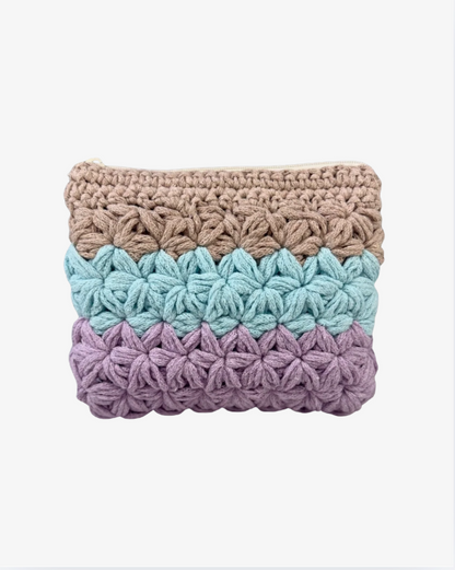 Crochet Jasmine makeup bag - FLAT medium size