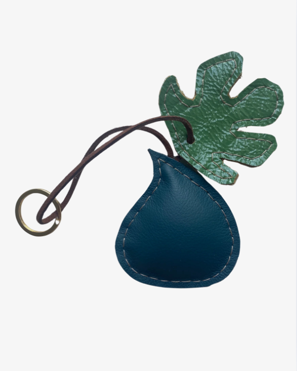 Key ring, bag charm fig in italian leather