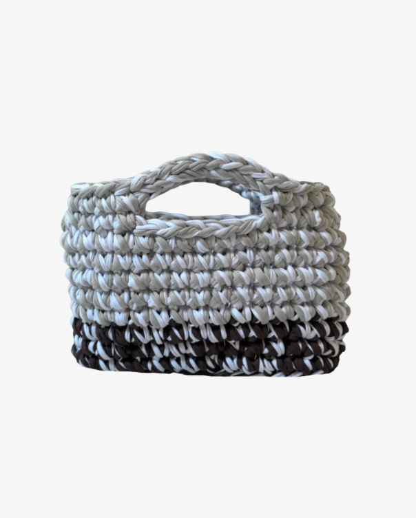 Neutral crochet handbag
