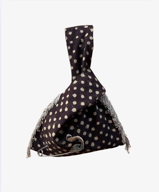 Frynset Polkaprikket Knudetaske