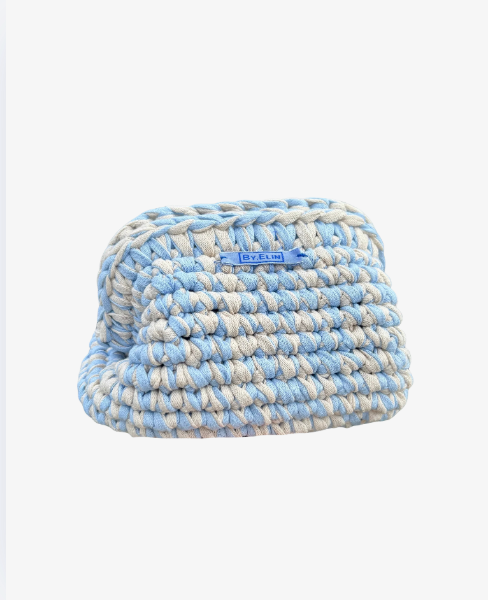 AGNES clutch - Mellem - Lys blå/ecru
