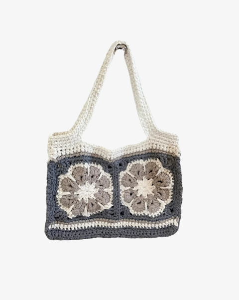 Hæklet Blomstertaske