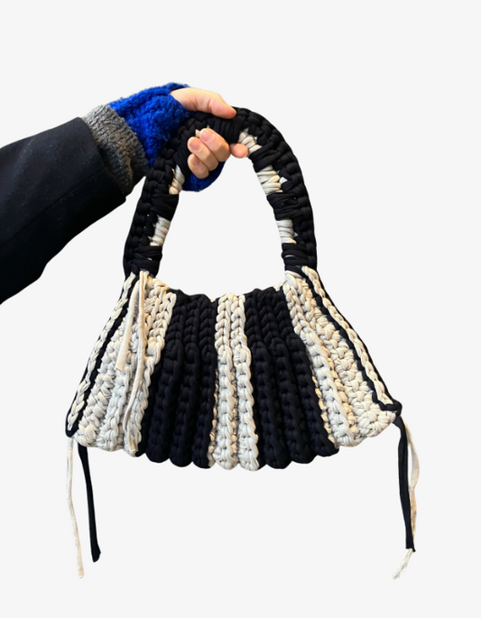 STRIPED Crochet Handbag 2