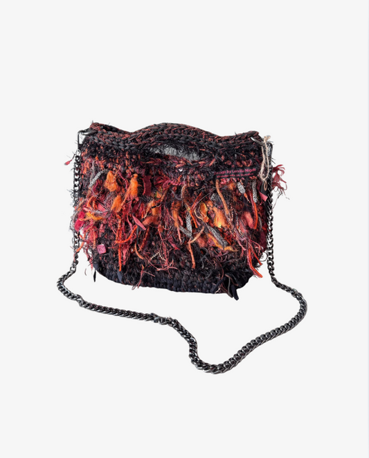 Hand crocheted bag Brown