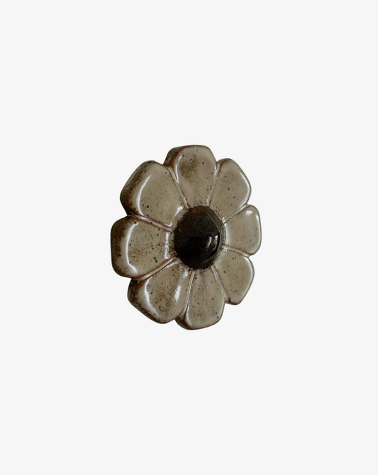 Ceramic Flower Wall Art - Brown
