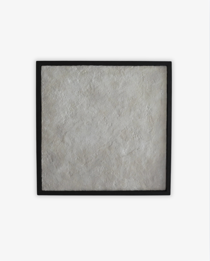 Textured Paper Clay Relief Art | Minimalist Wabi-Sabi Wall Decor, Framed