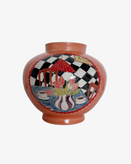 Round ceramic vase - Café