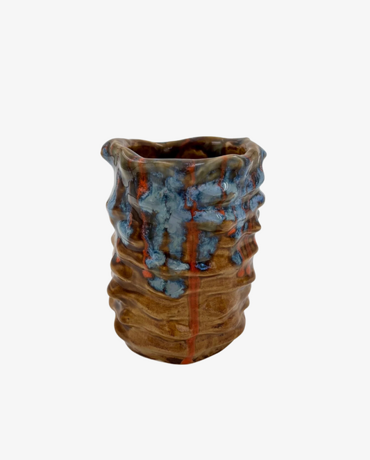 Curvy vase - Brown/Blue