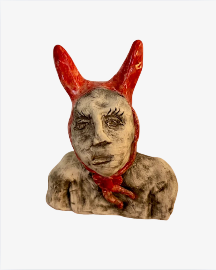 Earhood, light red, stoneware