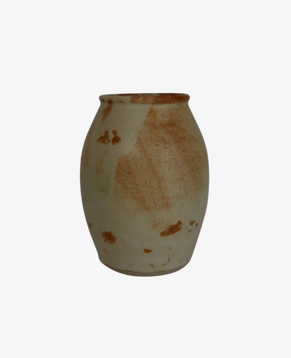 Håndlavet keramik vase i gul/beige