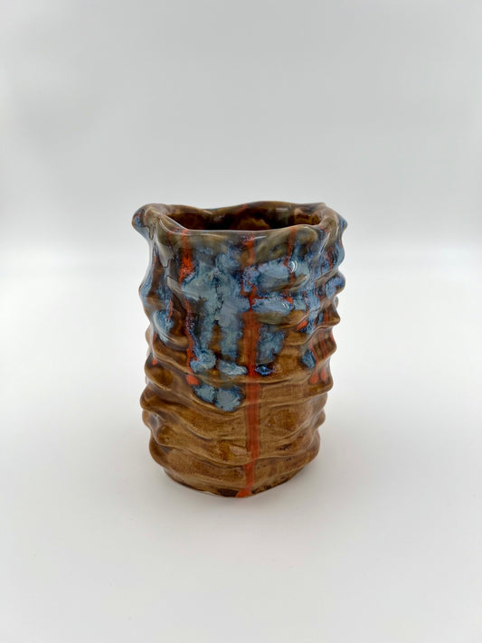 Curvy vase - Brown/Blue