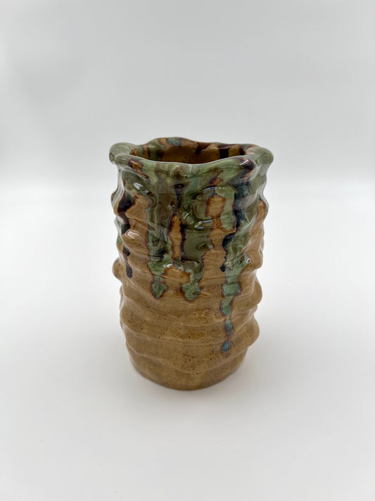 Curvy vase - Sand/Green