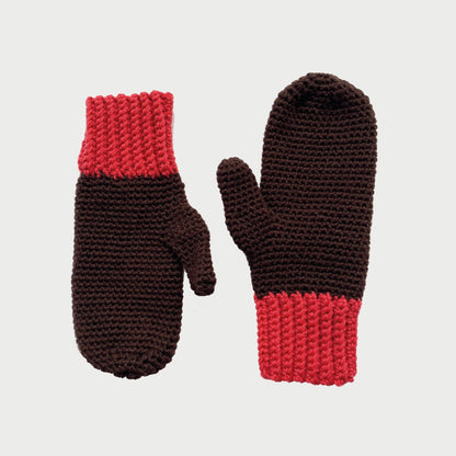 Wool mittens BROWN CORAL