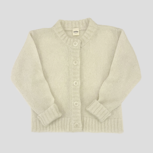 Cream Brushed Mohair & Silk Cardigan