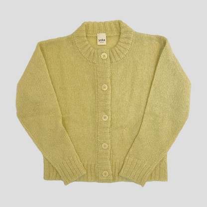 Yellow Brushed Mohair & Silk Cardigan