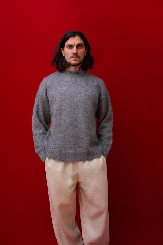 Grey Brushed Mohair & Silk jumper