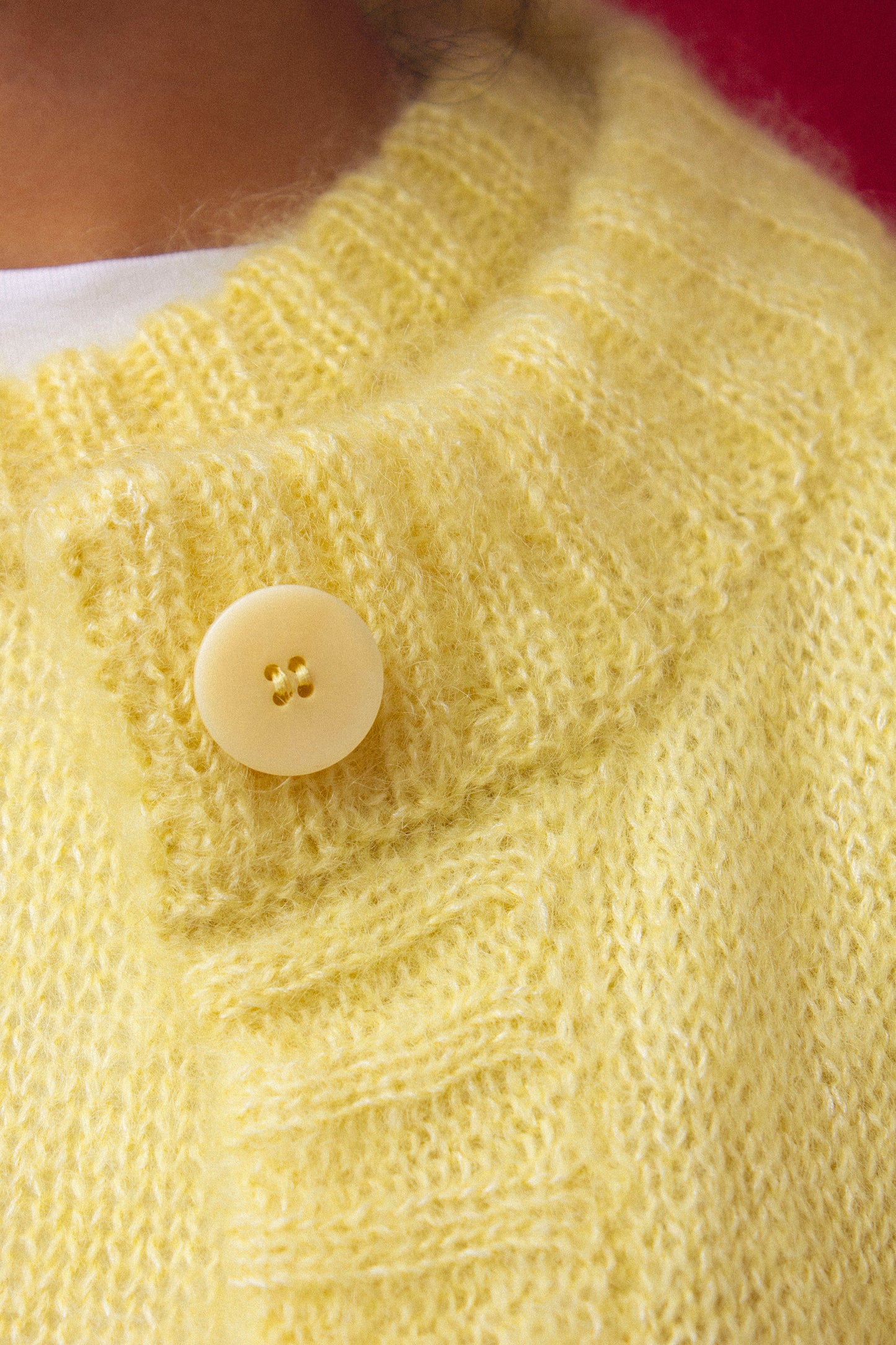 Yellow Brushed Mohair & Silk Cardigan