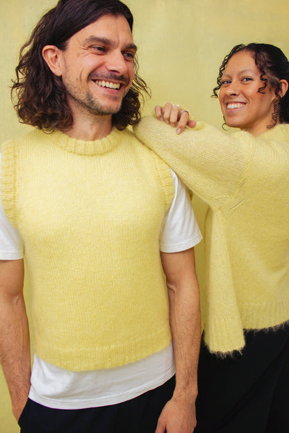 Yellow Brushed Mohair & Silk Tank