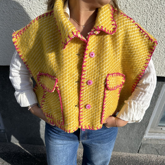 Yellow wool vest