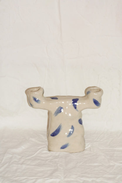 CHUNKY CANDLE HOLDER BLUE