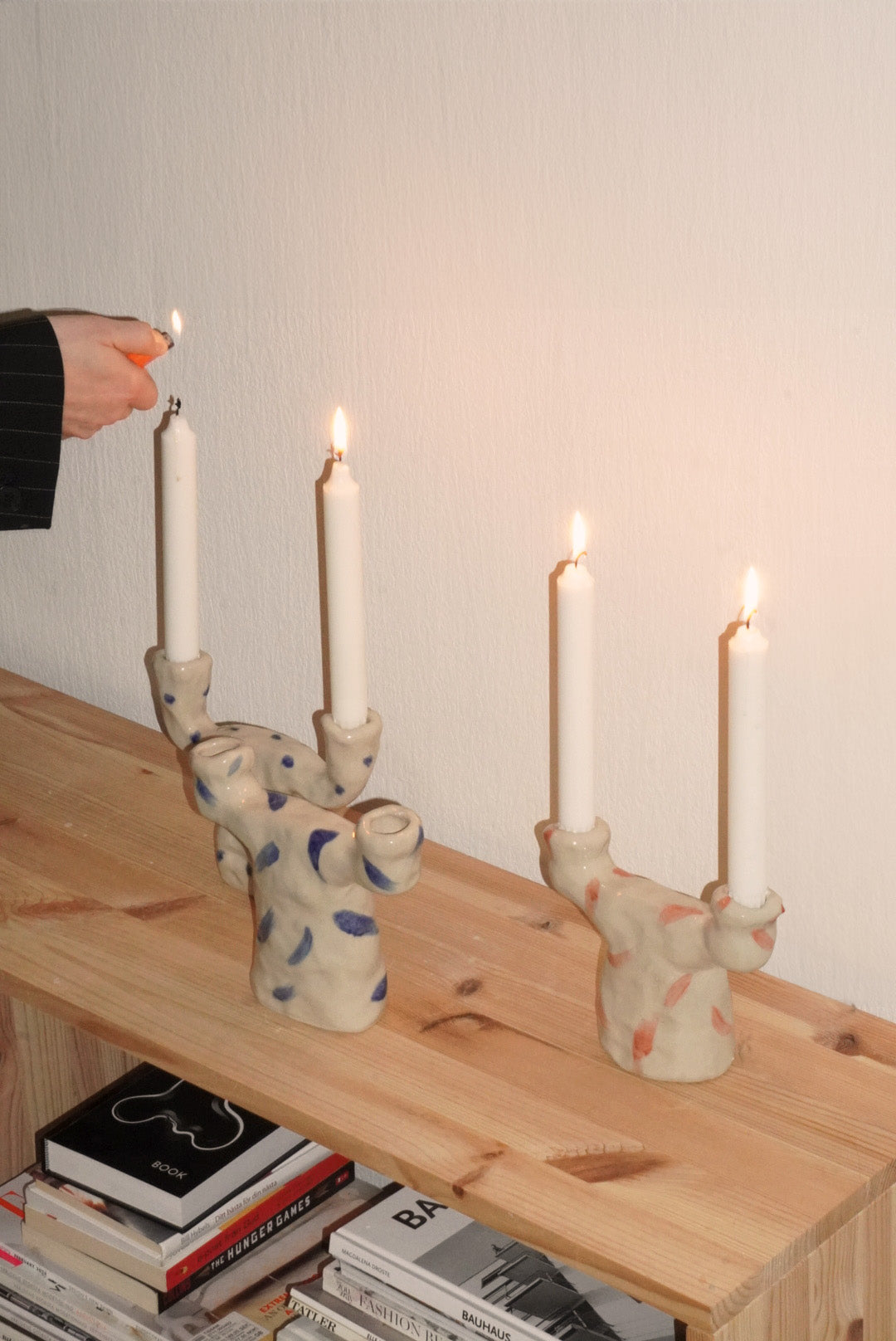 CHUNKY CANDLE HOLDER BLUE