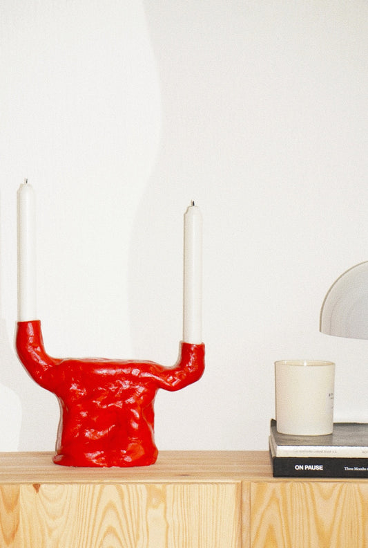 CHUNKY CANDLE HOLDER - Cherry