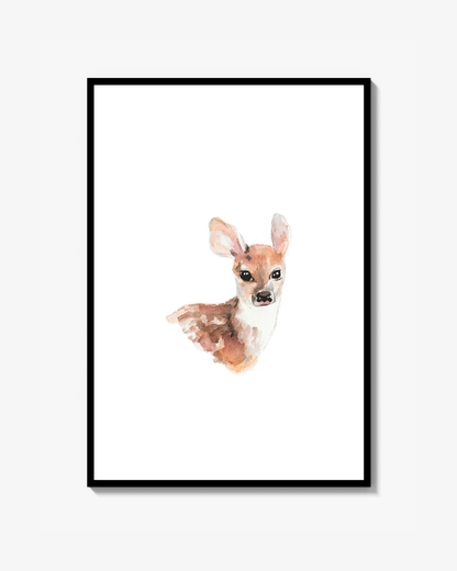 Deer watercolor poster