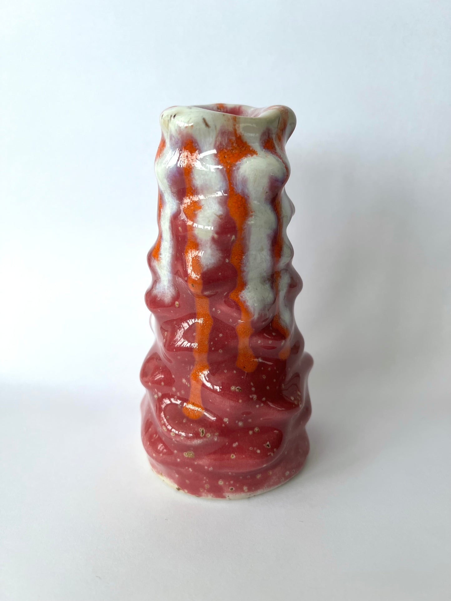 Candle holder - Red/white