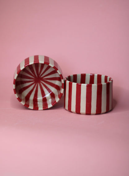 STRIPE CUPS - Red & Black