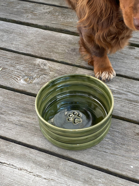 Dog Bowl - Wood green