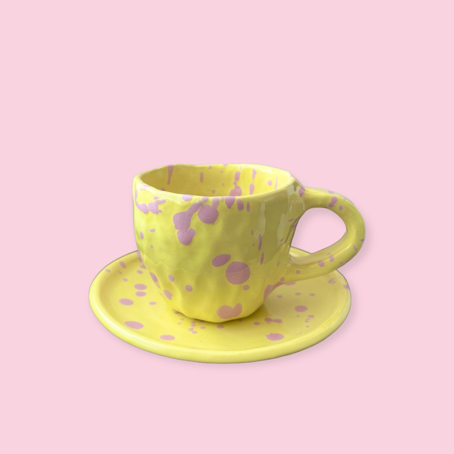 Cup & plate (SET) - Yellow & Pink