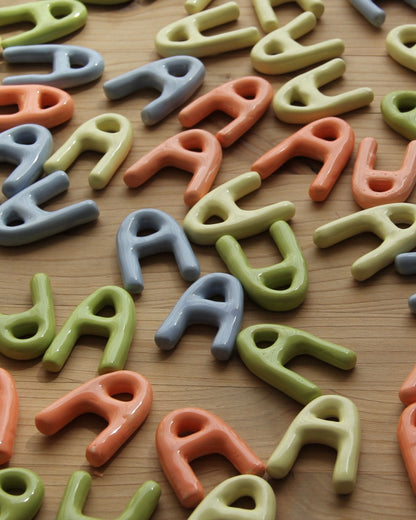 Handmade ceramic letters