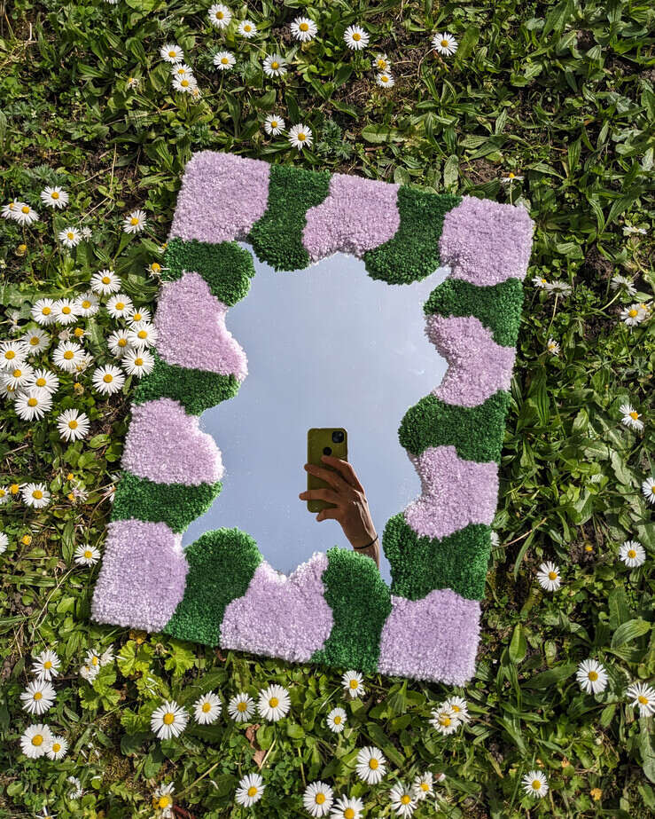 Sage Tufted mirror