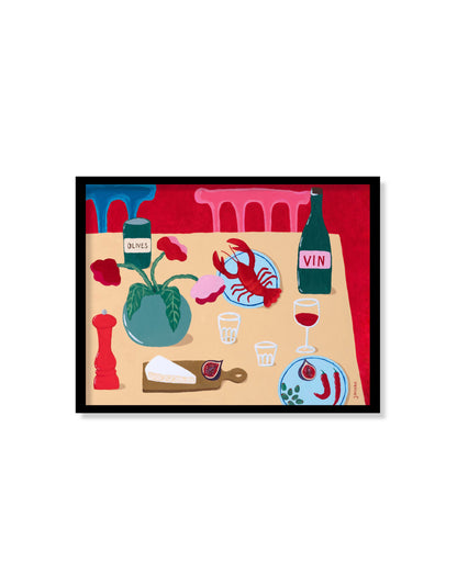 Långbord med hummer - Poster