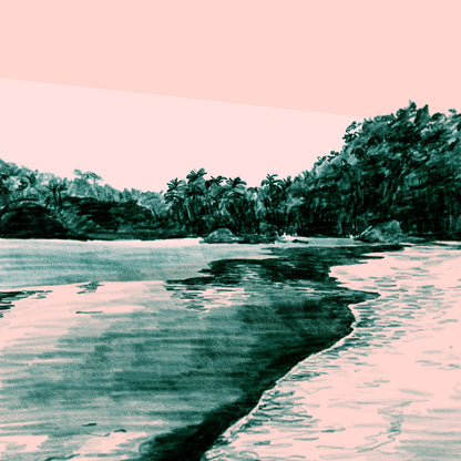 Costa Rica Beach, farve Print