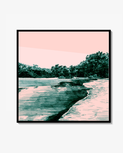 Costa Rica Beach, farve Print