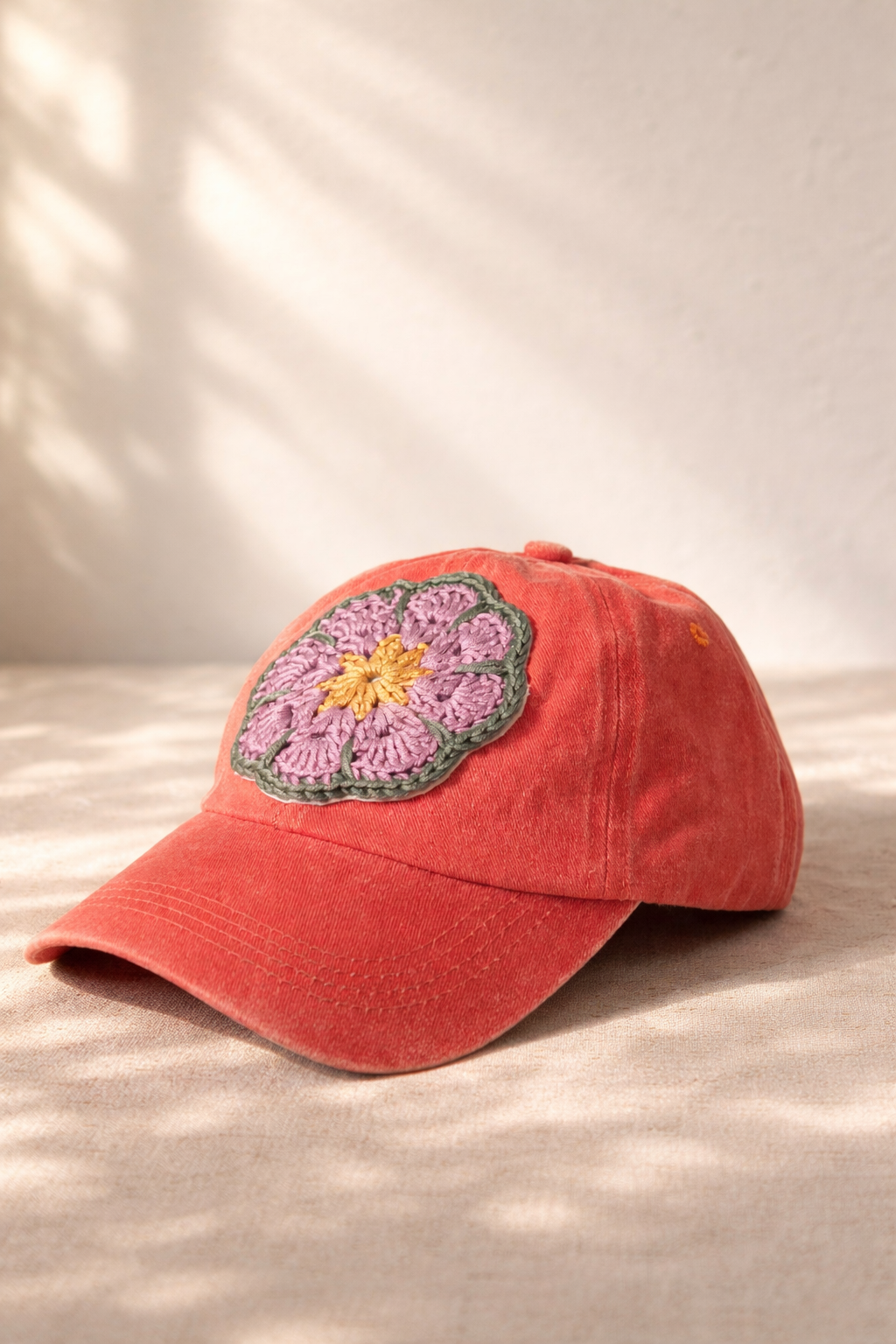 Cap - Hand crocheted Flower