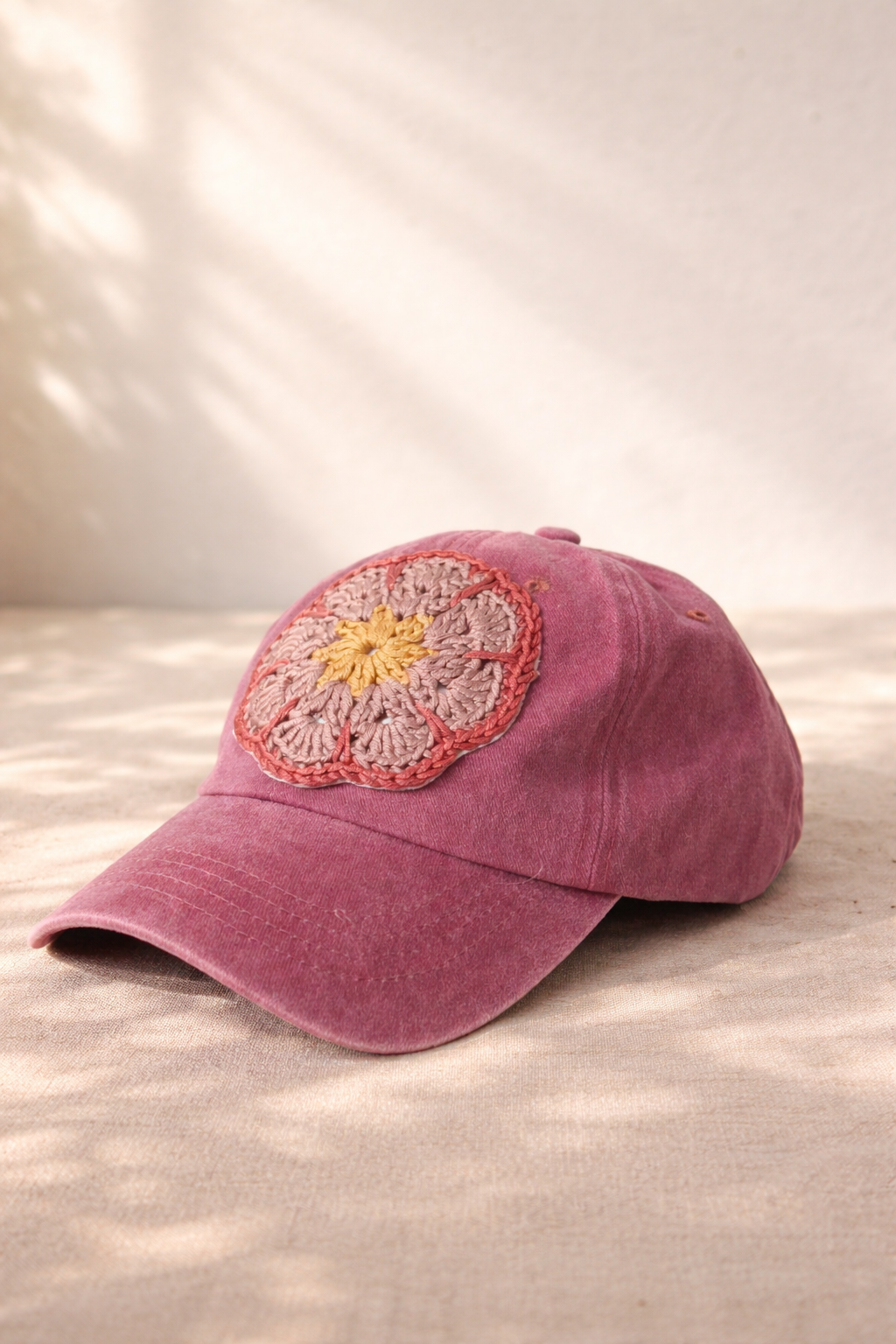 Cap - Hand crocheted Flower