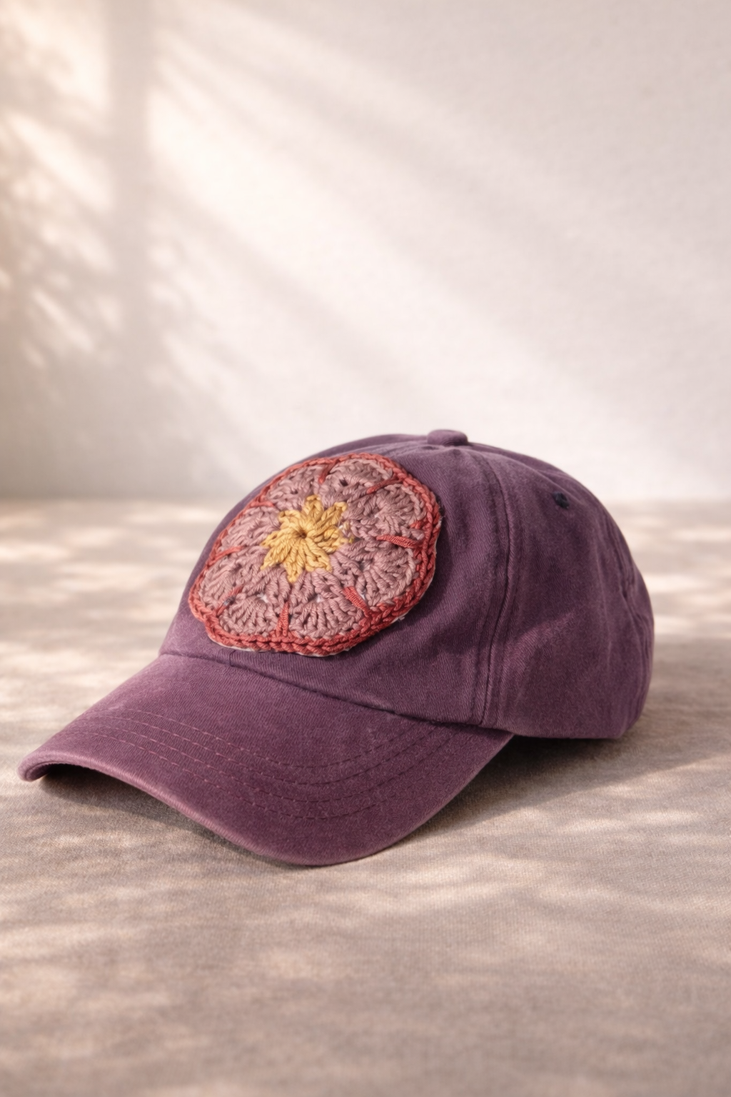 Cap - Hand crocheted Flower