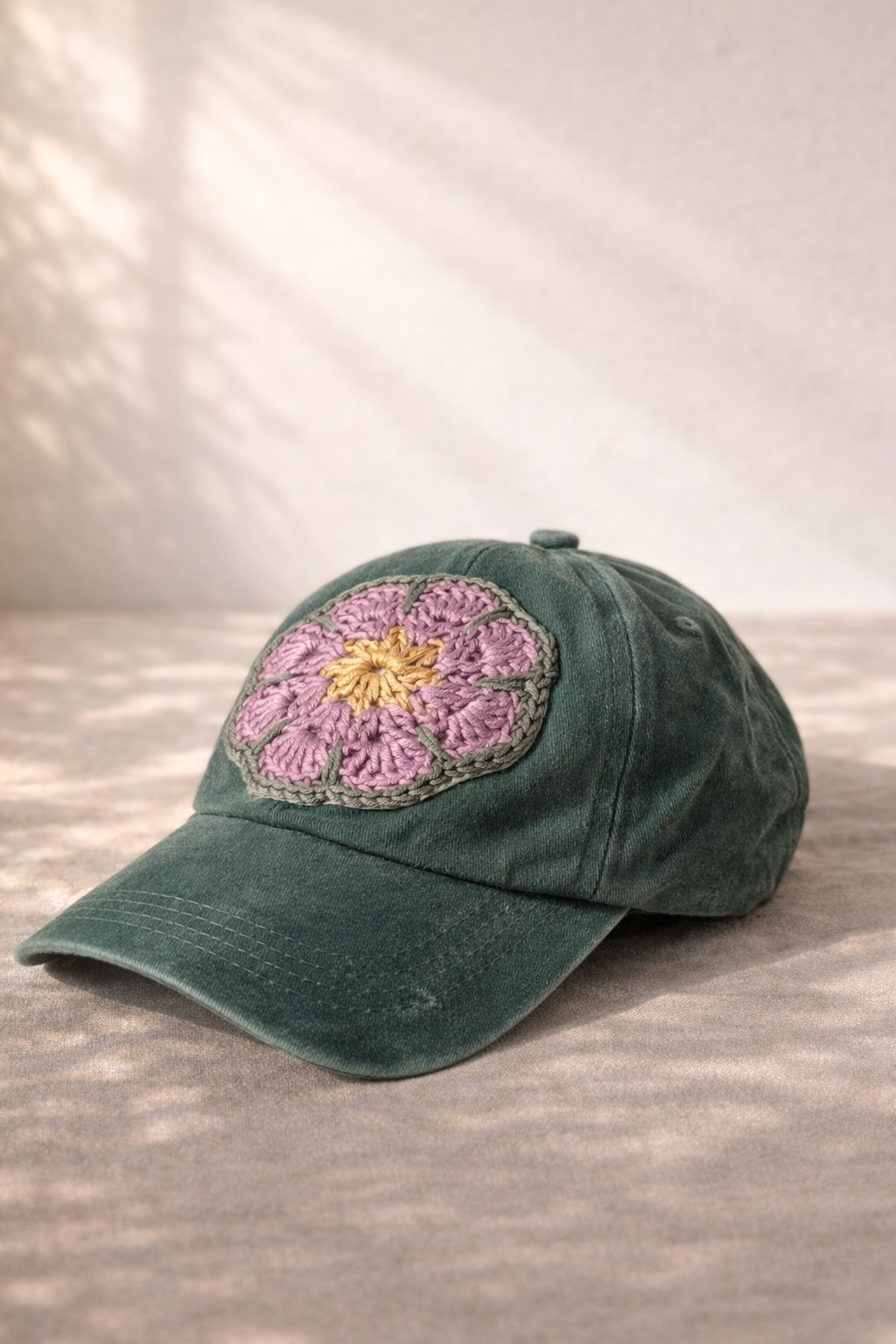 Cap - Hand crocheted Flower