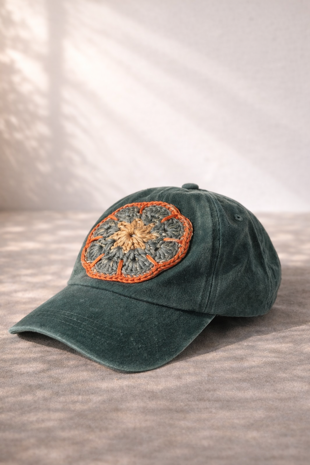 Cap - Hand crocheted Flower