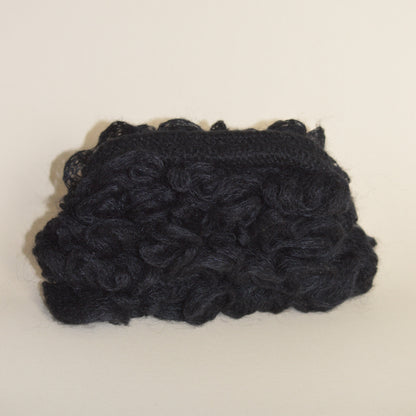 Ruffled clutch bag - Black