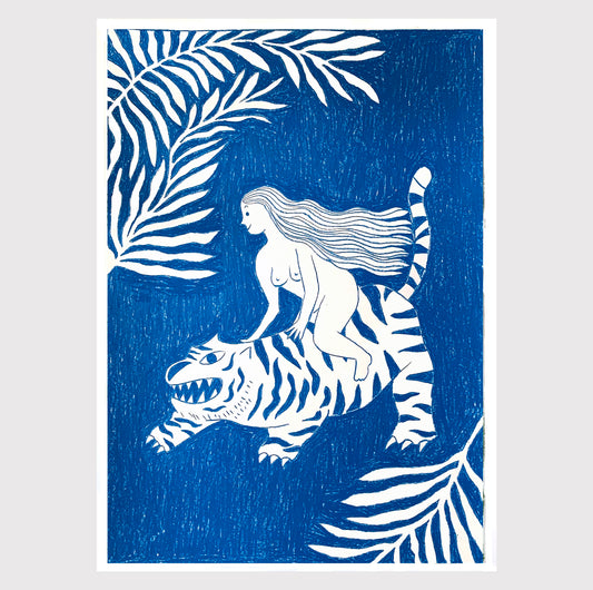 Woman Riding a Tiger - Original